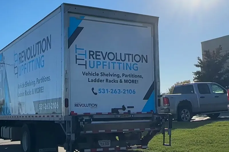 Revolution Upfitting branded box truck