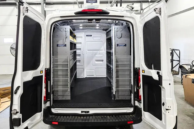 Bluffs Electric work van with a complete trade-specific upfit